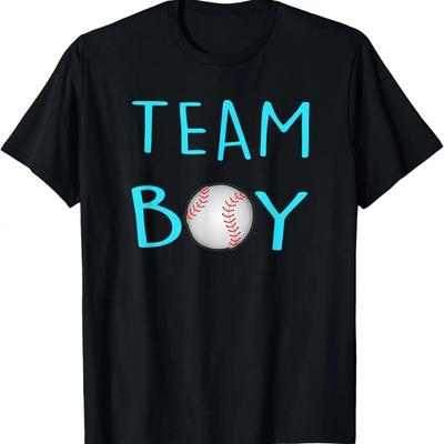 Team Boy Cute Baseball Gender Reveal Team Blue Funny Saying T-Shirt