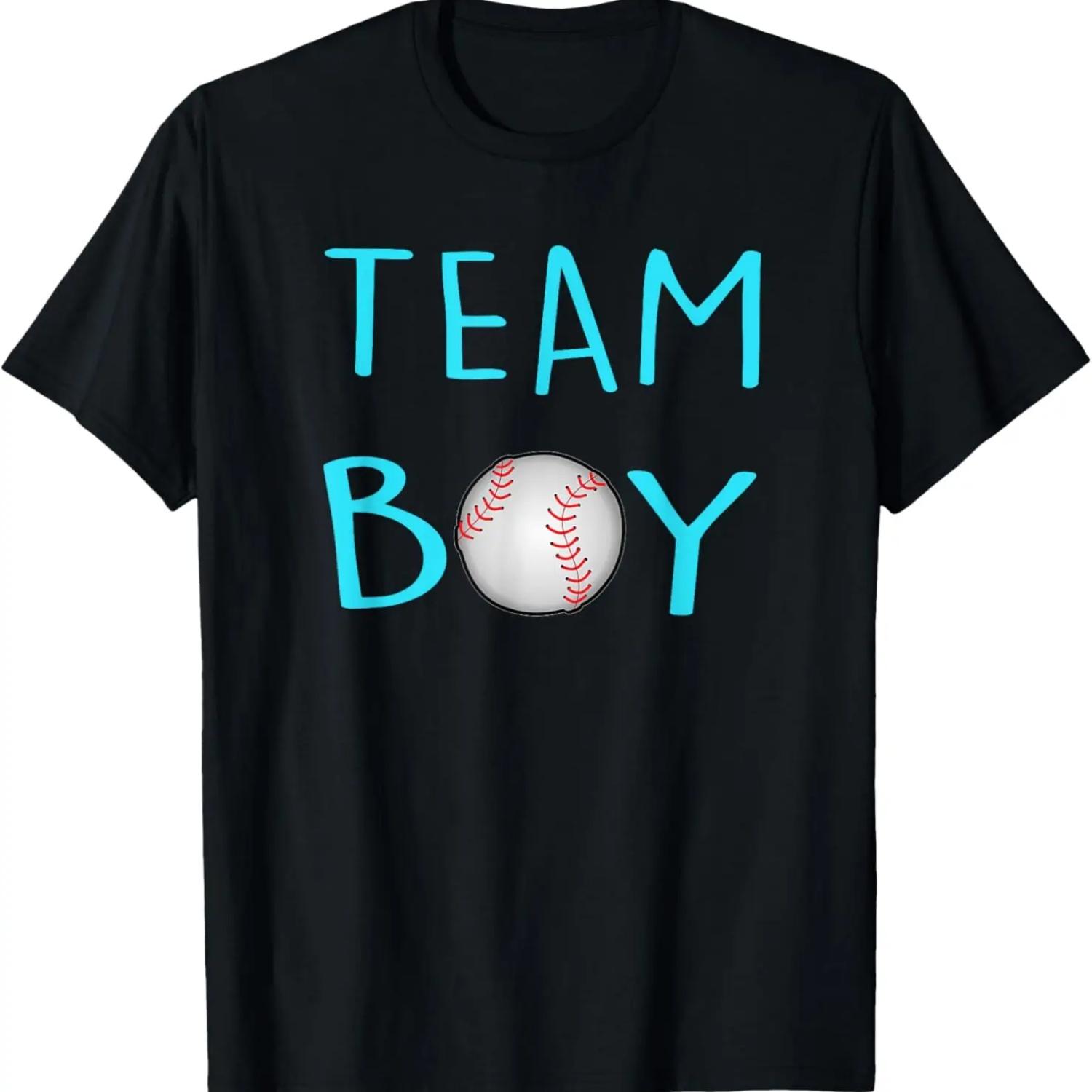 Team Boy Cute Baseball Gender Reveal Team Blue Funny Saying T-Shirt S чёрный