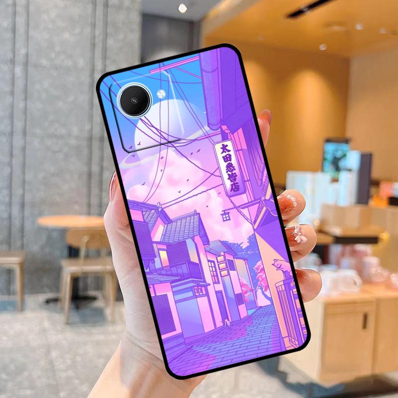 Pastel Japan Kyoto City Case For Realme C55 C33 C31 C35 C30 C11 C15 C25s C21Y GT Neo 5 3T 2T 8 9 10 11 Pro Plus