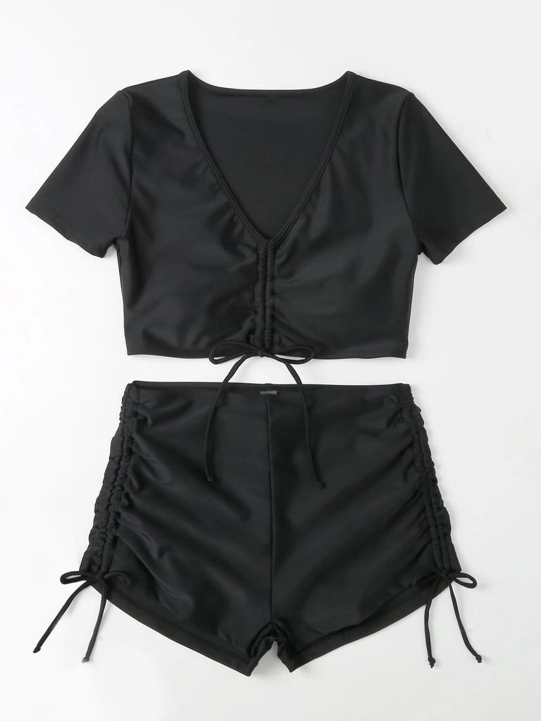 European & American Tie-up Bow Bikini Swimwear Set - Women's Sexy Beach Swimsuit