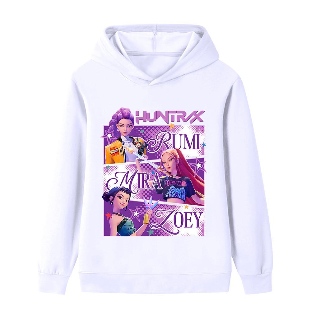 B1199 Kids Boys Girls Kpop Rumi Zoey Mira Print Long Sleeves Hoodie