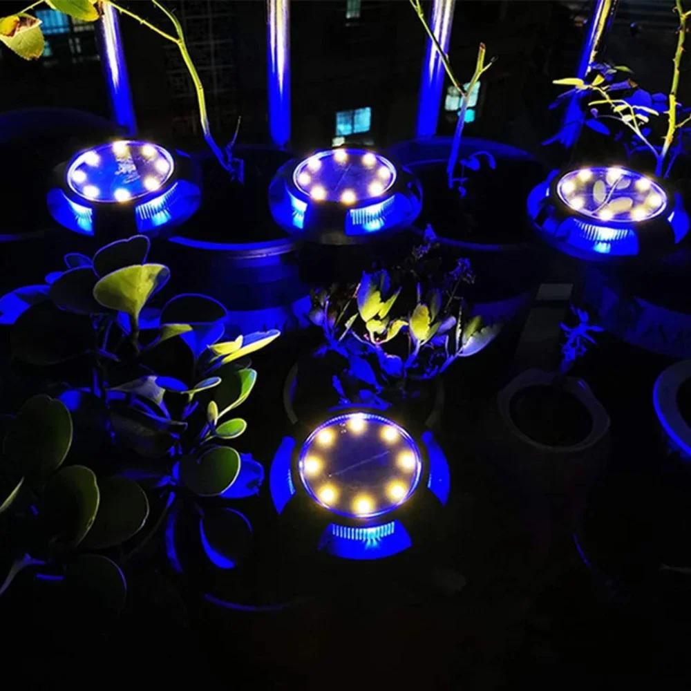 Super Bright Solar Powered Ground Lamp Outdoor Patio Light Waterproof Garden Lawn Decorative Stairway Step Lamp Night Light