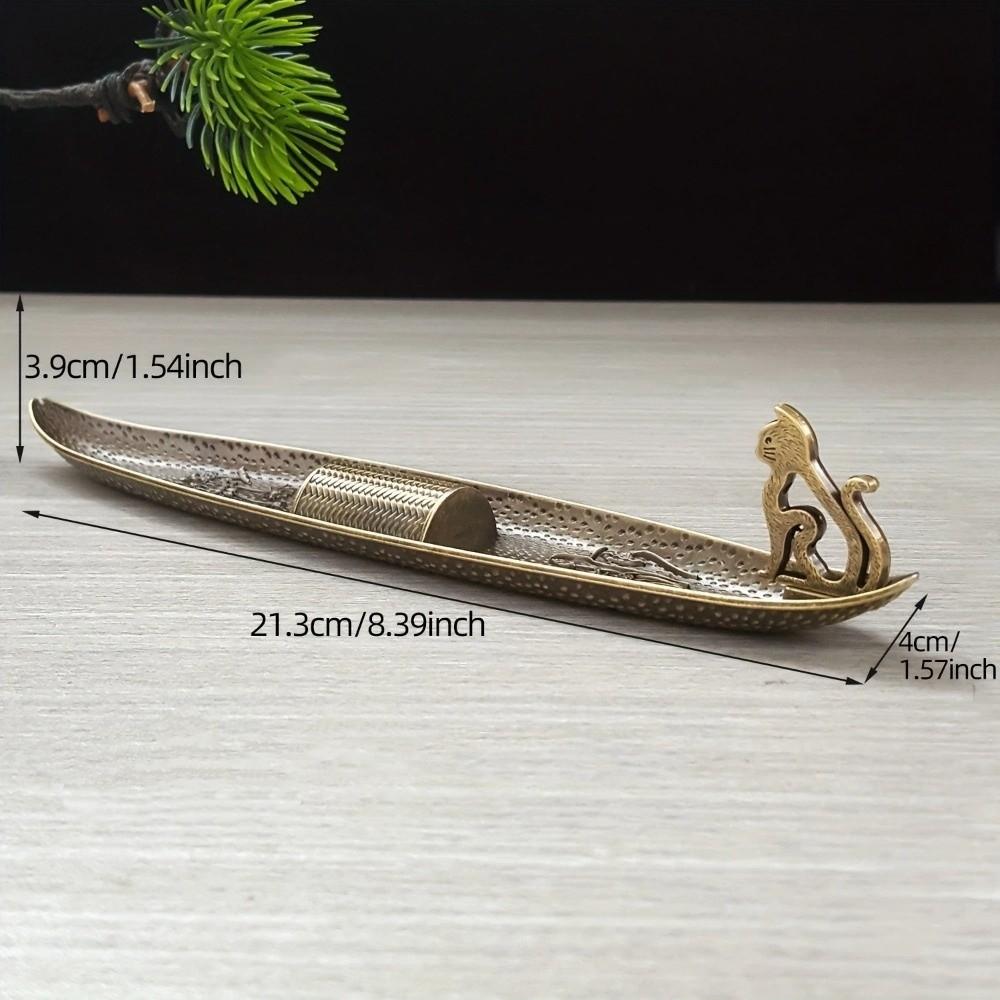 Chic Style Incense Burner Tray Metal Incense Censer Unique Aromatherapy Ornament Temple Burning