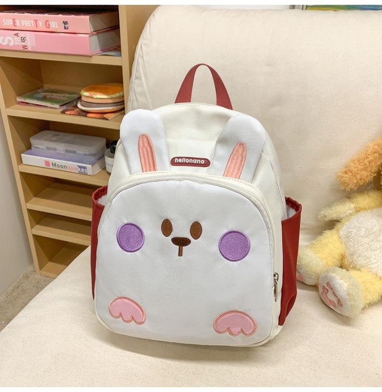 

School Bagsins cute cartoon nylon bunny student junior high school college girl backpack parent-child children bag Without pendant білий