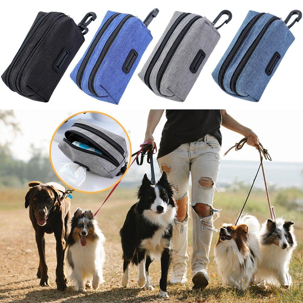 Double Zipper Pet Waste Bag Dispenser Cleaning Tools Pet Treat Bags Pet Waste Bags Carrier  Outdoor