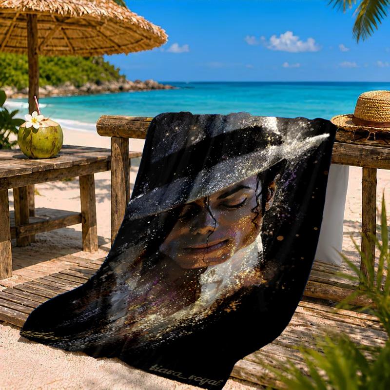 Asciugamano da Spiaggia Michael Hat in Microfibra, Leggero e Asciugatura Rapida, per Viaggi Estivi, Piscina, Fan, Regalo di Compleanno