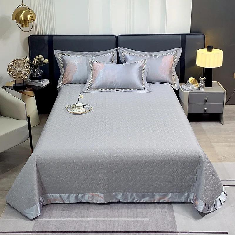 European relief pure cotton quilted quilted cotton bed cover single piece cotton thickened bed cover double bed cover 3 pcs set