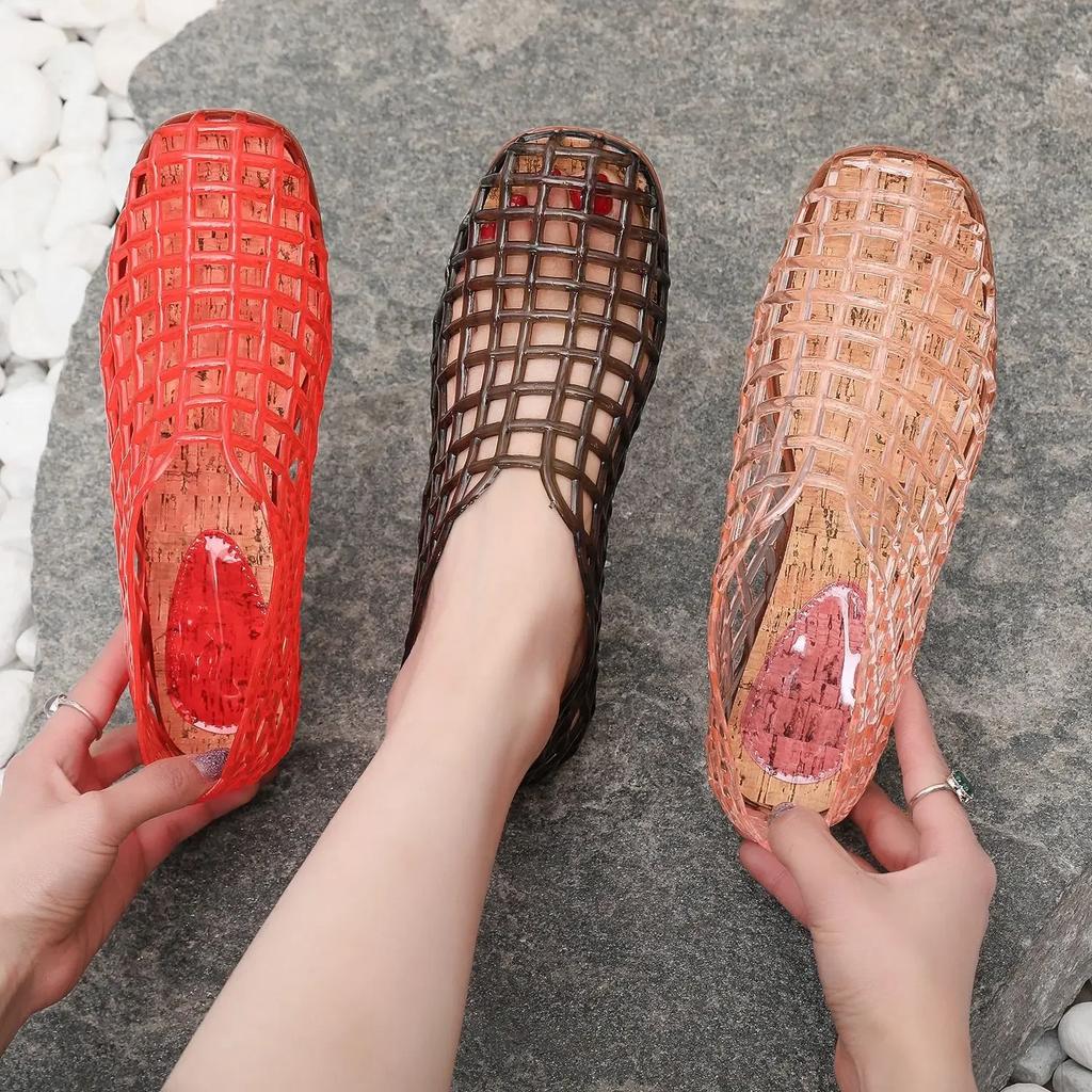 Fashion Hollow - Out Jelly Slides | Summer Breathable Casual Beach Shoes