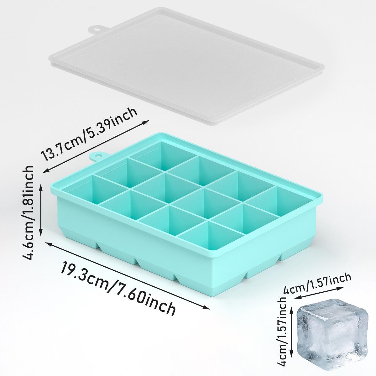 

Ice grid mold food grade silicone 12-grid commercial refrigerator with lid square self-made ice box frozen ice cube artifact