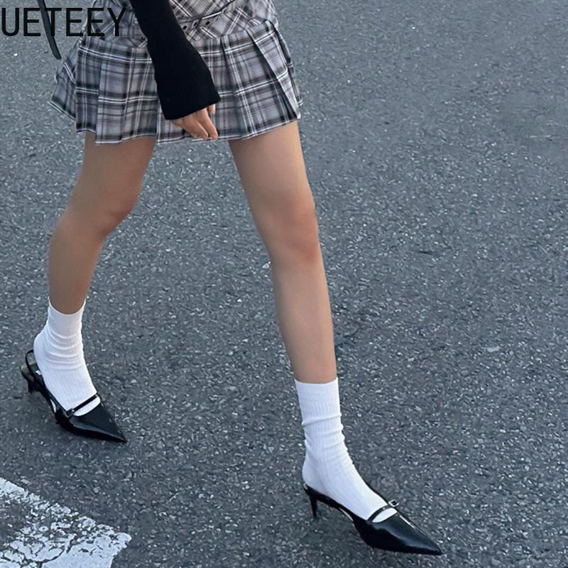 Fashion 2025 Summer Pointed Toe Women Sandals Fashion Shallow Singbacks Shoes Design Style Low Heels Banquet Party Sandals Shoes