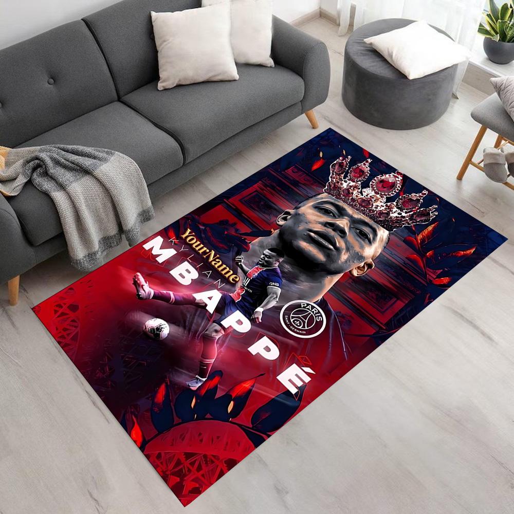 Mbappe Customize Text Area Rug Perfect for Bedrooms Foyer Outdoor Decorate Room Anti-slip Rug Office Home Decor Spiritual Gift