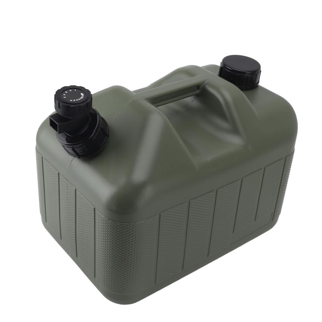 Camping Water Container 10L Large Capacity Square Green Car Water Storage Carrier Jug with Faucet