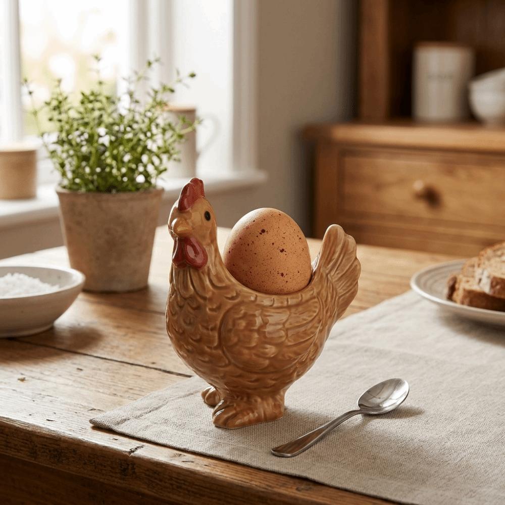 Chicken Shape Ceramic Egg Cup Cartoon 3D Chick Egg Cup Cute Boiled Egg Stand Tabletop Display