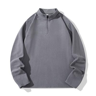 Autumn and Winter Bottoming Solid Color Long-sleeved Men's Stand-collar Long-sleeved T Fashion Casual Top