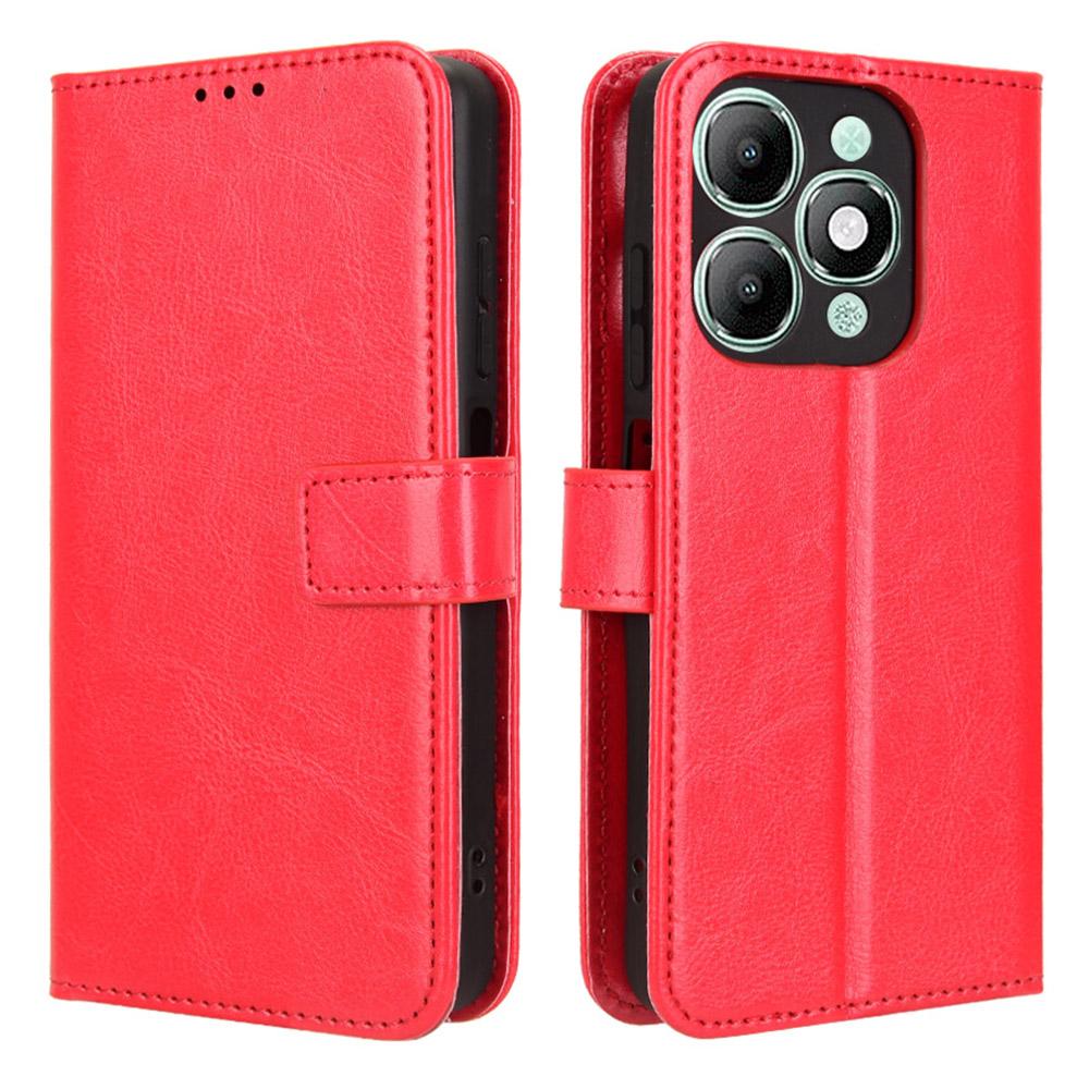 

Для itel A90 4G Чехол Текстура Crazy Horse PU Кожа Чехол-кошелек для телефона Red