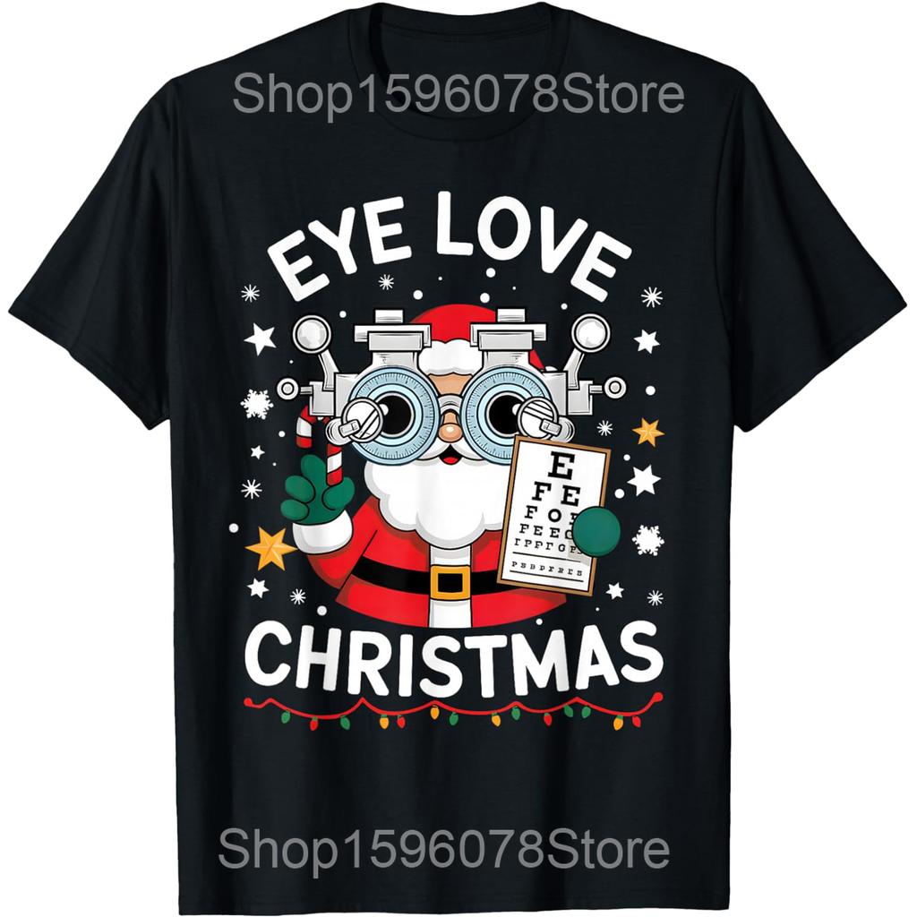 Leopard Sunglasses Christmas Tree Optometrist Eye Doctor T Shirts Men Humor Streetwear Tee Short Sleeve Unisex Loose Clothing