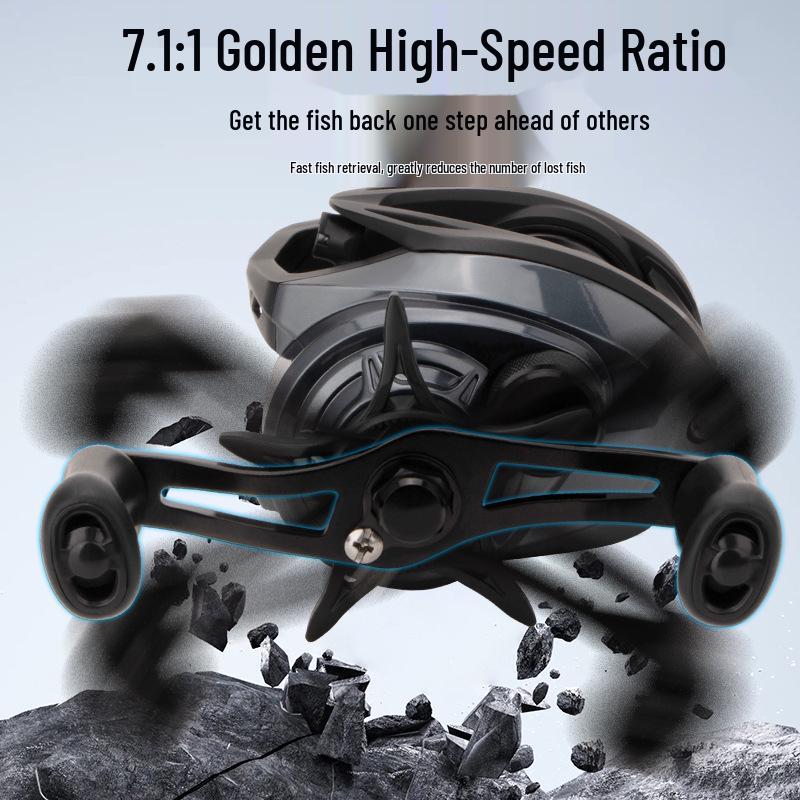 De Qu Fun DC Anti-Backlash Smart Brake Baitcasting Reel - Long Cast, Noise-Reducing, Electronic Fishing Reel