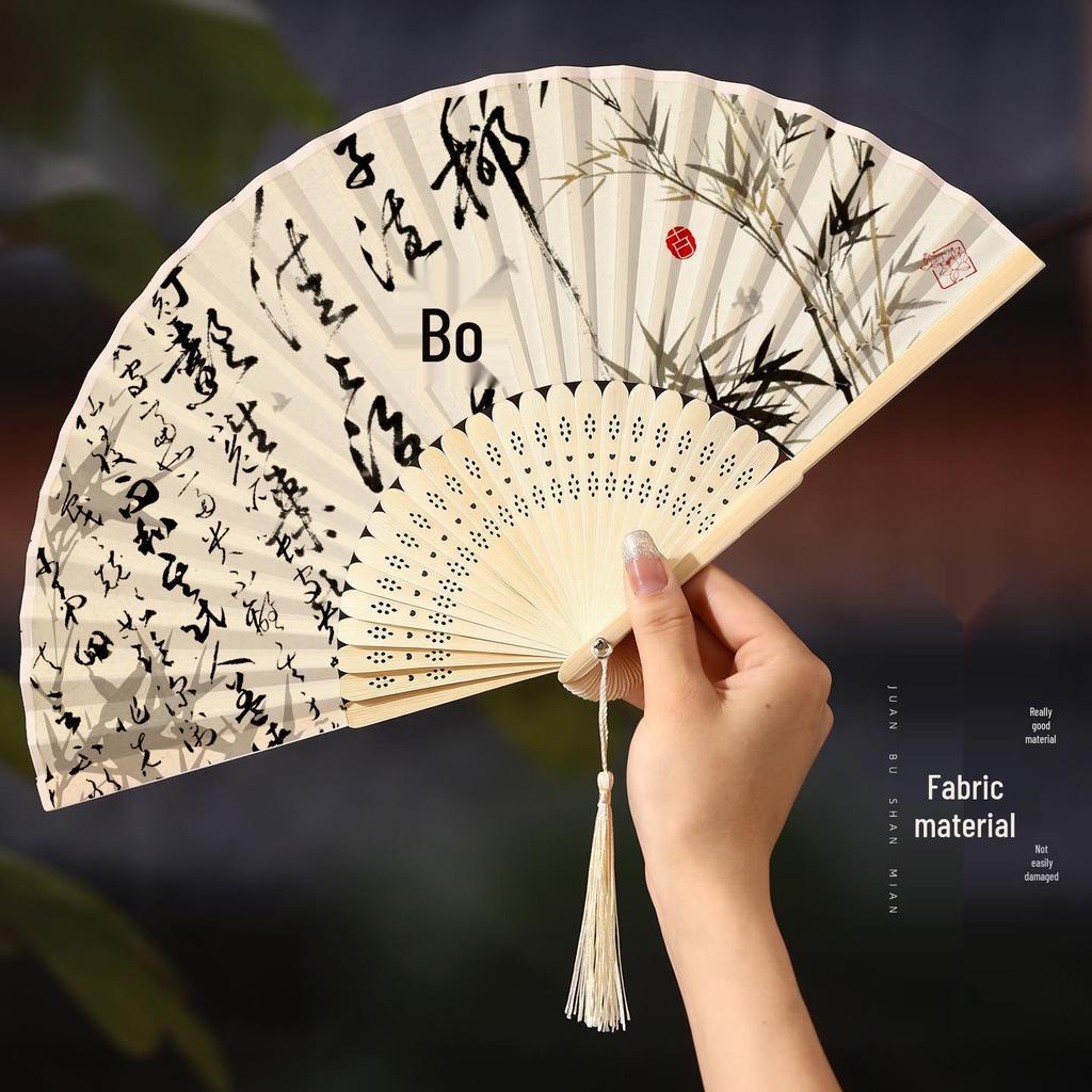 Chinesischer Faltfächer im antiken Stil für Hanfu, Qipao, Tanz - Tragbarer Sommerfächer für Frauen, Kinder, Studenten