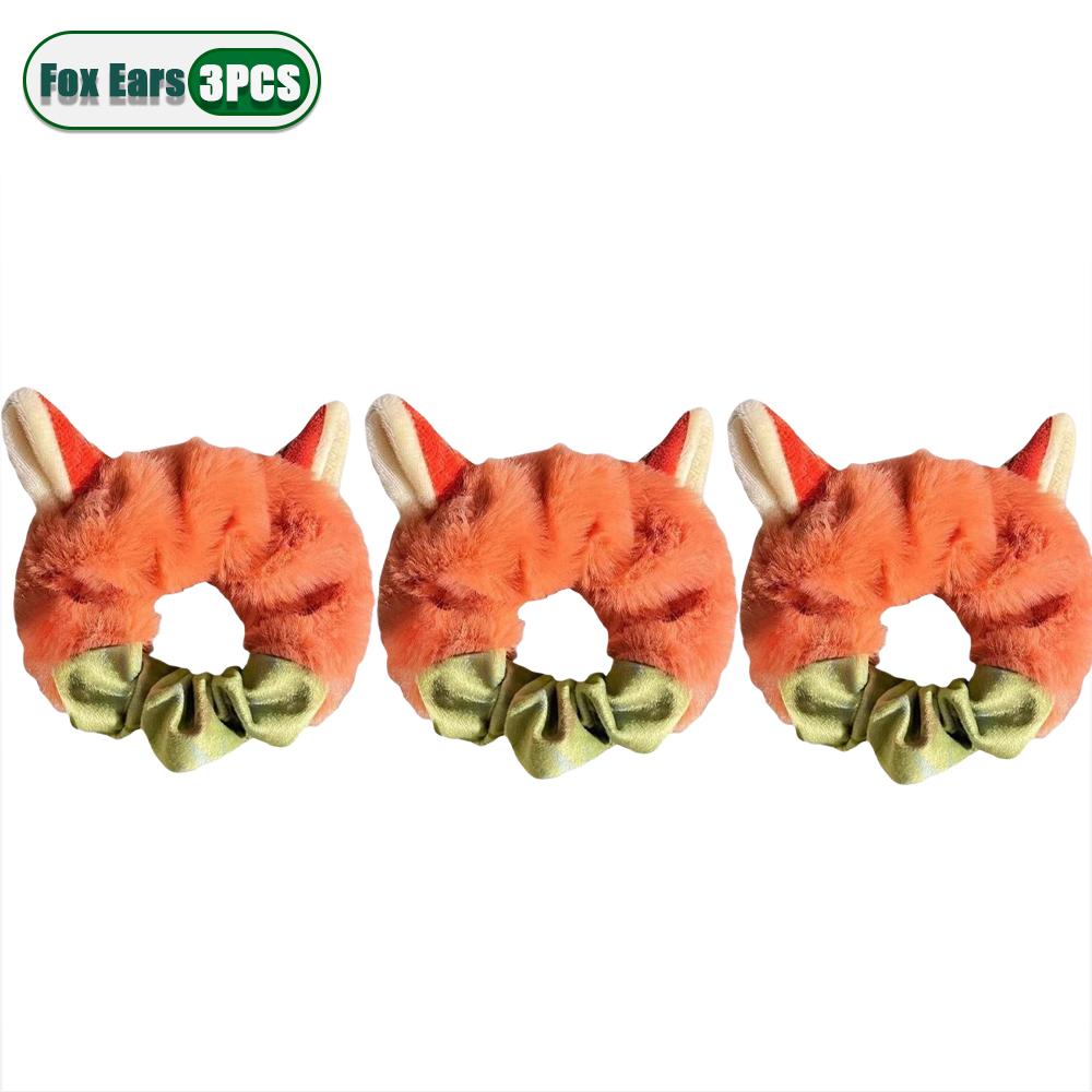 1-20PCS Cute Fox Bunny Ear Plush Elastic Hair Ties Women Girls Ponytail Hair Bands Hair Accessories Girls Gift Easter Gift