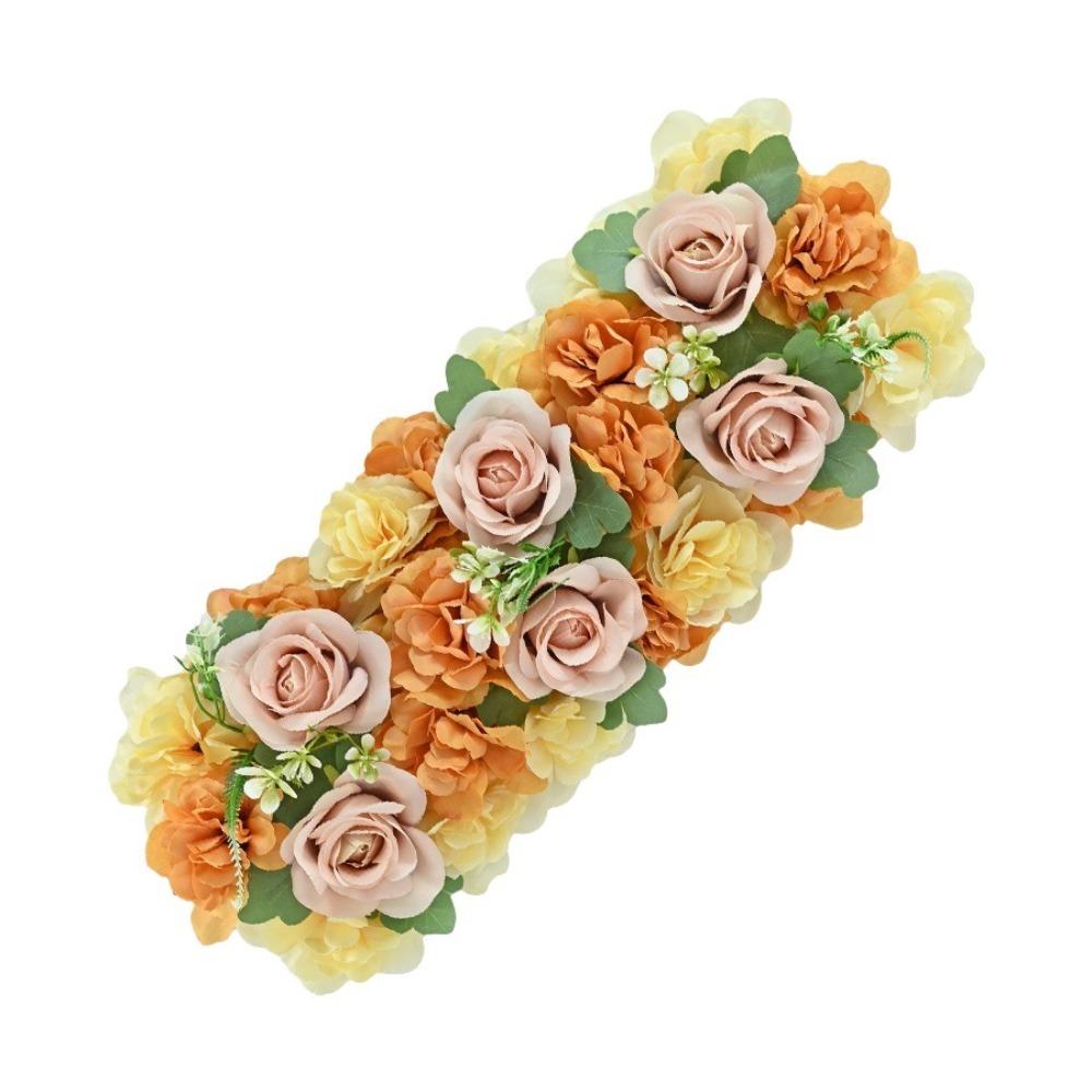 54X23CM Size Artificial Rose Strip Simulation Flowers Strip Flower Design Wedding Scene Decoration Rose Arrangement