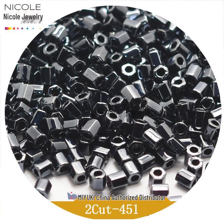 Japanese MIYUKI Seed Beads 2-Cut 11/0 Cube 2mm, Metallic Matte Series, 12 Colors, 10g Pack.