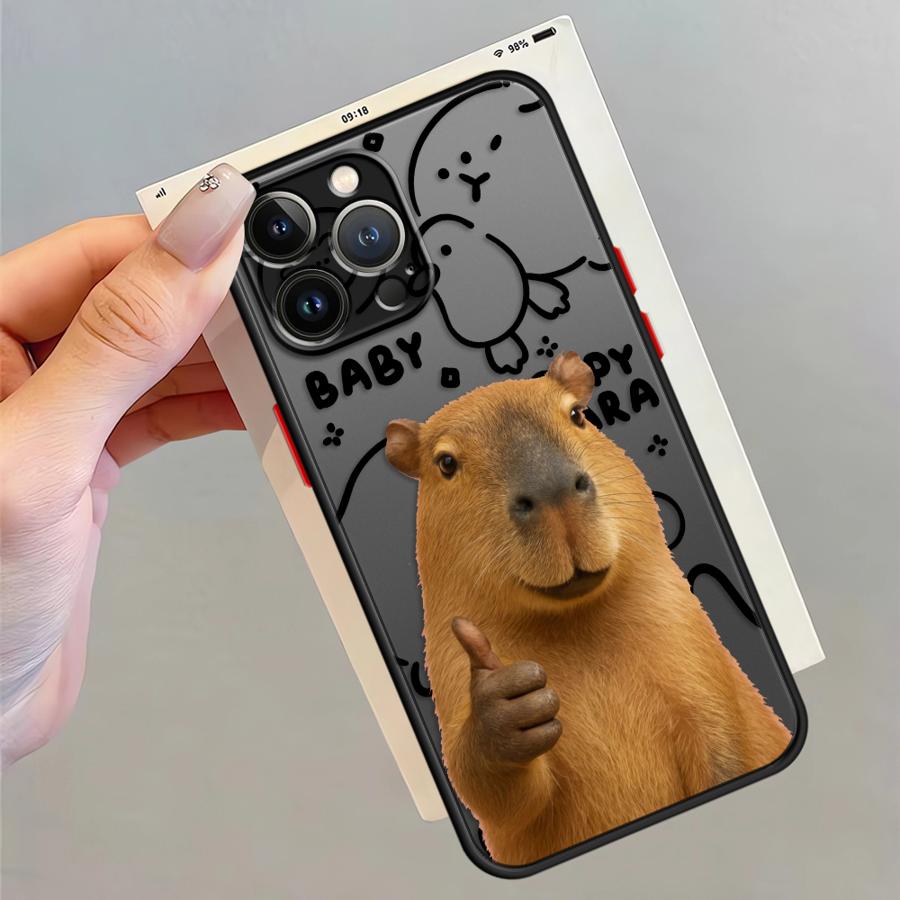 

Case for iPhone 17 Pro Max Air 7 8 SE 16 Plus 15 11 13 Mini 14 XS XR 12 Funda Back Phone Cover Capybara Cute Fashion iPhone 16 Pro Max