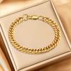 HIGH POLISH 6MM 9MM Hip Hop Rock Jewelry Miami Cuban Link Stainless Steel Bracelet For Men Women,Gold Silver Color Chains