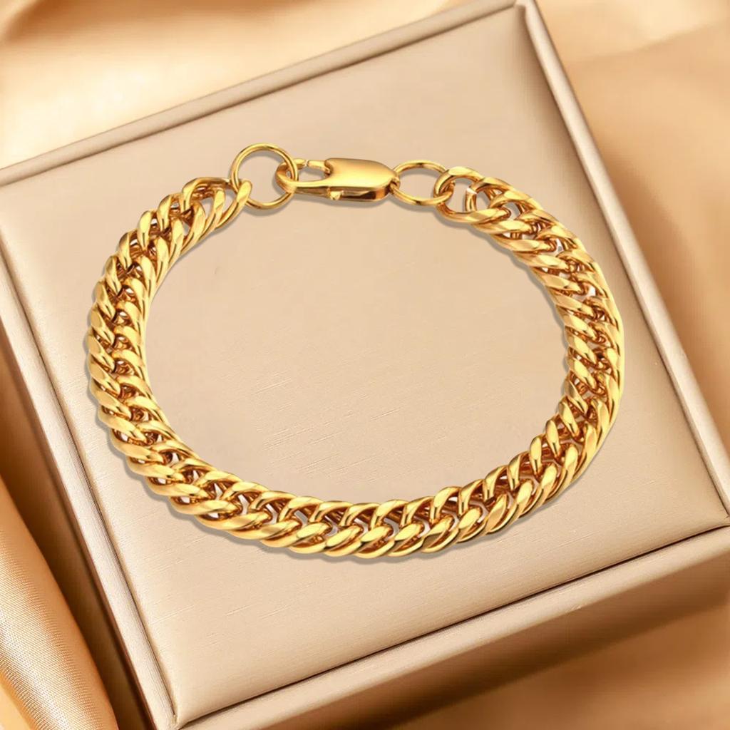 HIGH POLISH 6MM 9MM Hip Hop Rock Jewelry Miami Cuban Link Stainless Steel Bracelet For Men Women,Gold Silver Color Chains