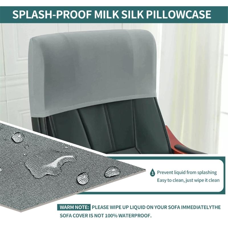Polyester Headrest Cover For Offices Chairs With Spill Proof Technology Quick Installation And Machine Washable