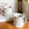 Ceramic Coffee Mug Elegant Tea Cup for Women Festive Bow Drinking Mug with Ribbon Handle Hot Cold Drinking Mug Gifts for Valentine's Birthday