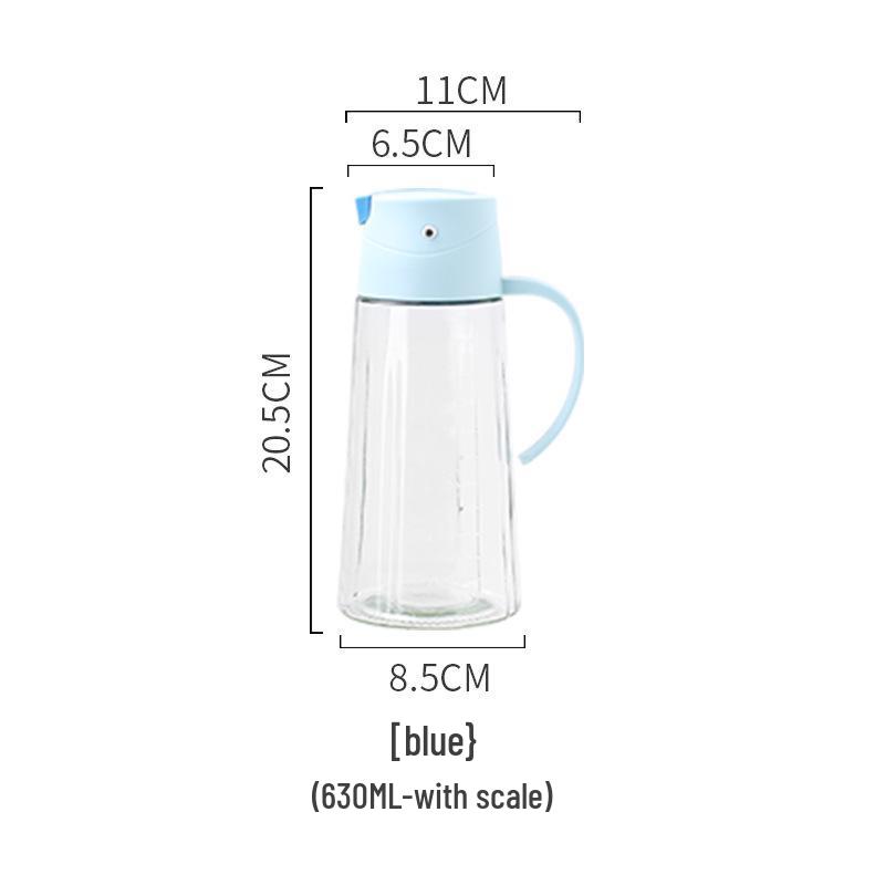 Baiya Glass Oil & Vinegar Dispenser with Handle and Automatic Lid