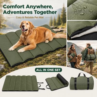 Portable Foldable Outdoor Pet Mat for Travel Car Use Lightweight Durable Waterproof and Easy To Clean Pet Blanket with Carry Handles