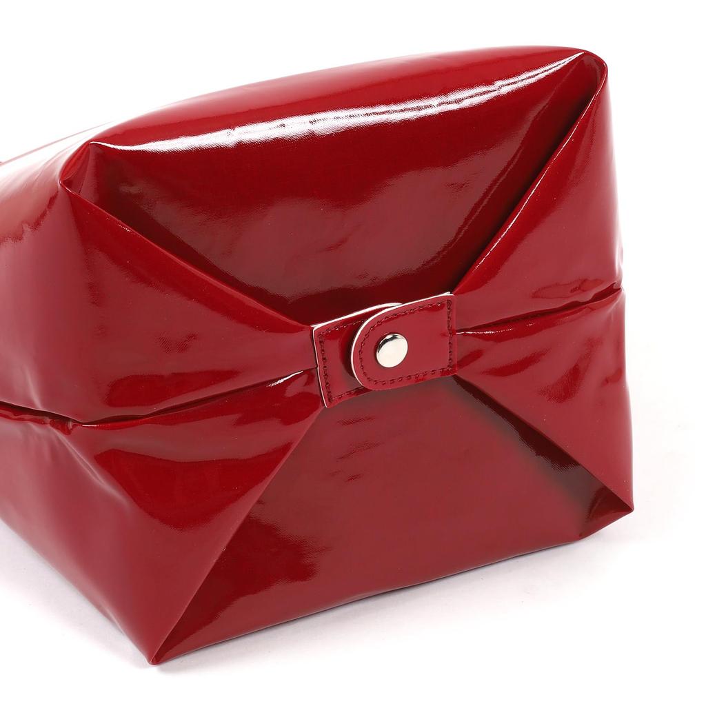 Kitamura YH1129 Red 2-Way Zippered Shopping Bag