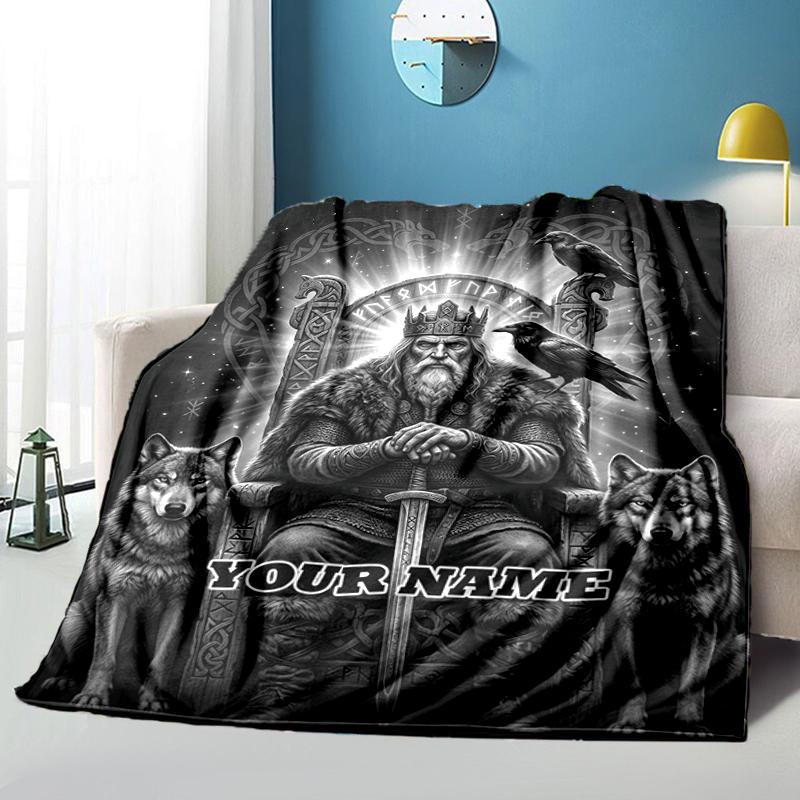 1PC Custom Name Throne Majesty" blanket versatile,all-season throw suitable for the living room,bedroom,camping,travel,and gift