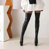 Women's High-heeled Boots, Sexy European and American Style Waterproof Platform, Thin-heeled Large-size Knee Boots.
