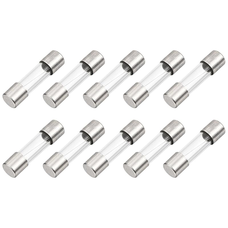 MECCANIXITY 10 Pcs Fast Blow Glass Fuse 5A 125V 5x20mm Glass Tube Fuses Fast-Acting Fuses for PCB Board Electronic Devices Home Appliances Light