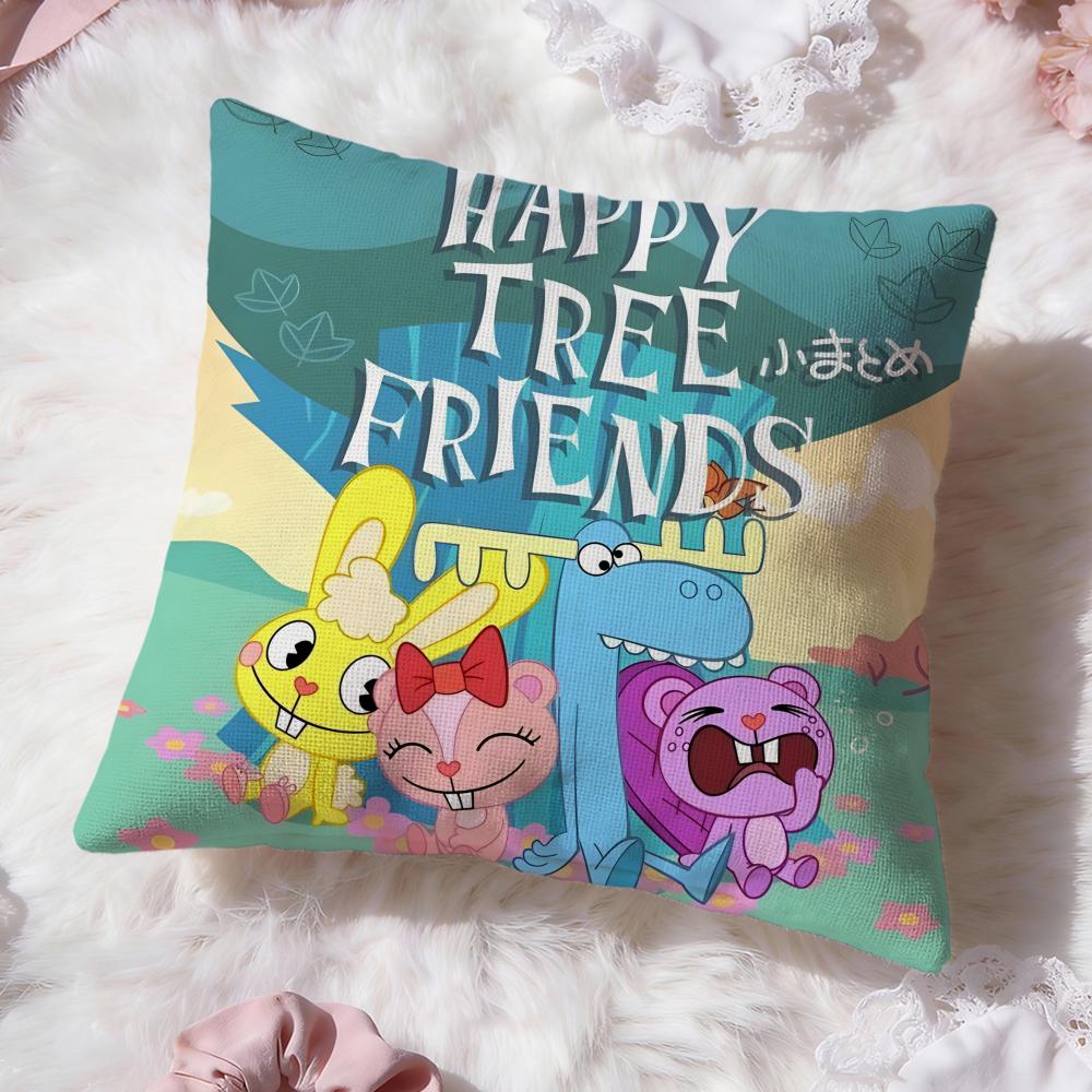 Anime H-Happy Tree Friends Kissenbezug Premium Komfort Wendbarer Kissenbezug -Zwei-in-Eins-Design für jeden Raum & Autoinnenraum