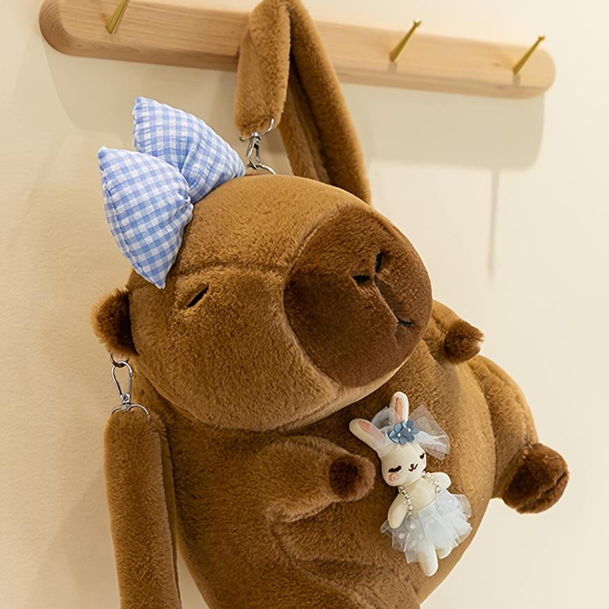 Capybara Plush Backpack for Kids - Cute Cartoon Animal Fur Backpack, School Bag & Shoulder Bag for Boys and Girls