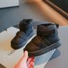 Boys' and girls' shoes, children's snow boots, new autumn and winter furry boots for older children, with added fleece and thickened winter shoes