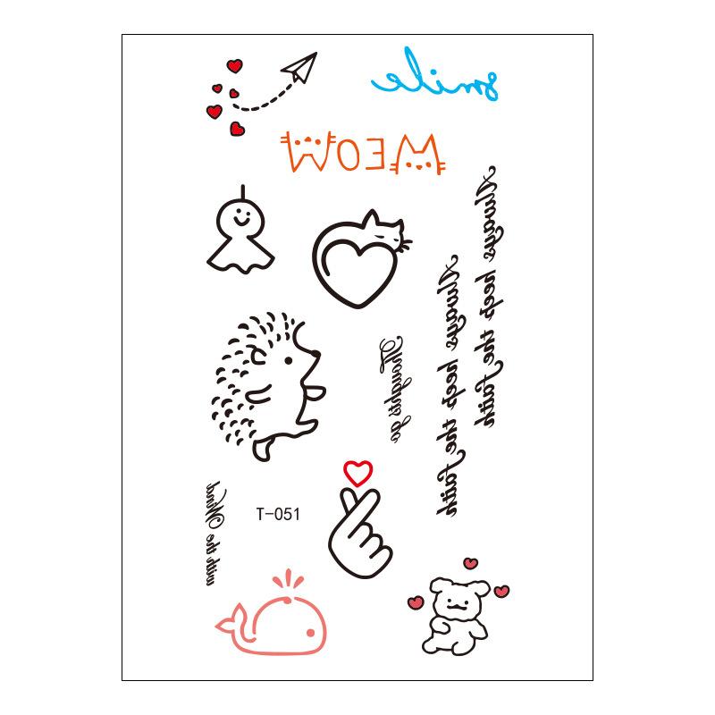 Schönheitsaufkleber Cartoon Tattoo Aufkleber Niedlicher Temporärer Tattoo Aufkleber Klein Frisch Wasserdichter Tattoo Aufkleber