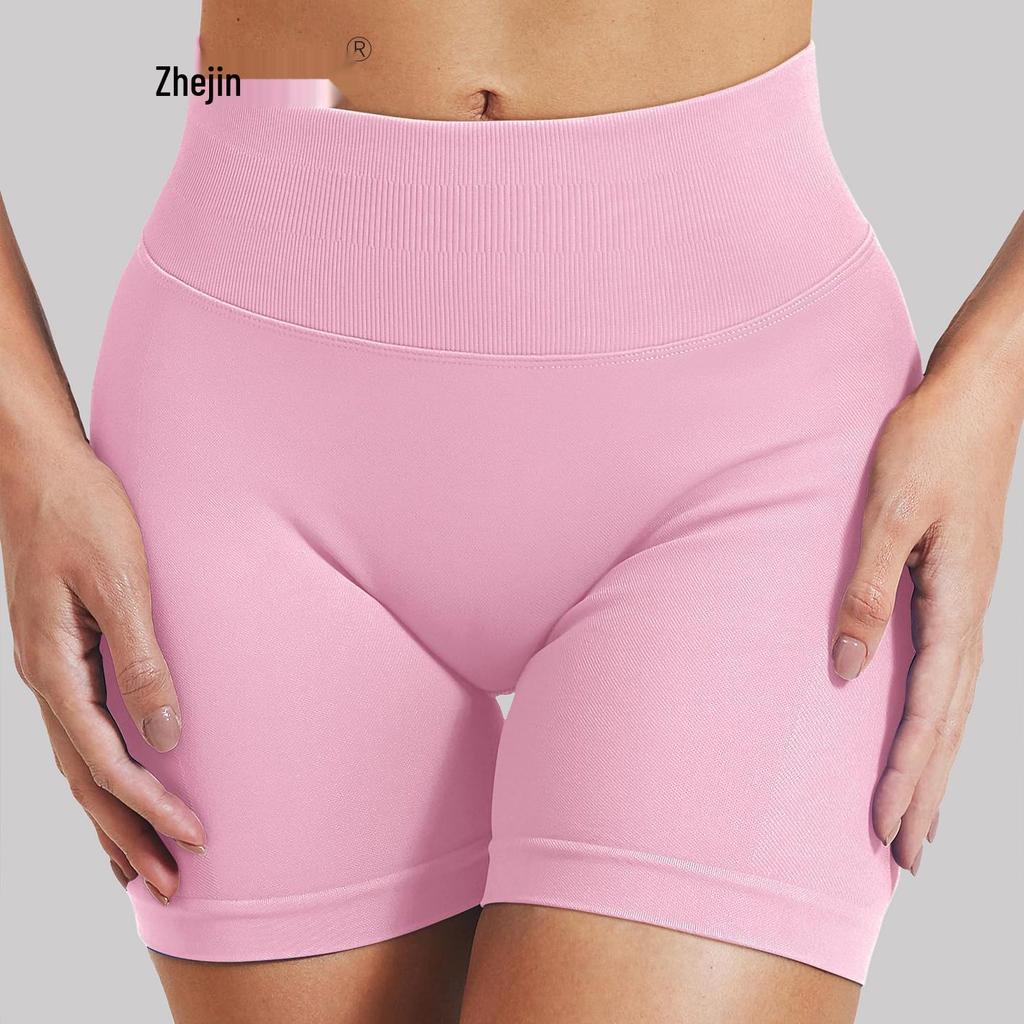 Dfyne Women's High Waist Yoga and Running Shorts - Athletic Fitness Hip Shorts