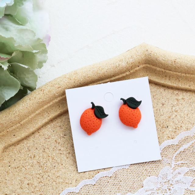Cute Fruits Vegetable Resin Stud Earrings For Women Cute Summer Cherry Avocado Lemon Shaped Girl Ear Jewelry Gifts
