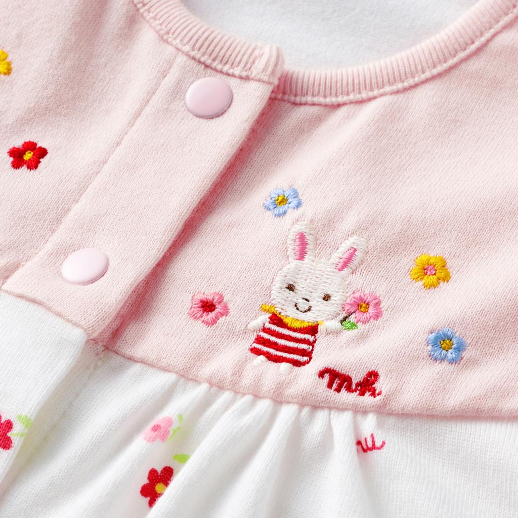 All Coverall Romper Animal Made in Japan Boy Girl Newborn Baby Preparation Baby Baby Clothes Pink [Miki House] Two-way 40-2687-683 50-70cm