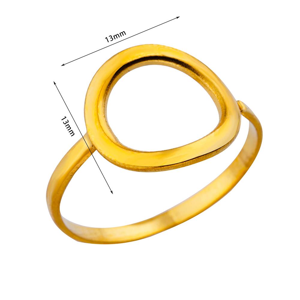Round Hollow Rings For Women Gold Color Stainless Steel Hoop Open Rings Fashion personality Waterproof Metal Jewelry Accessories