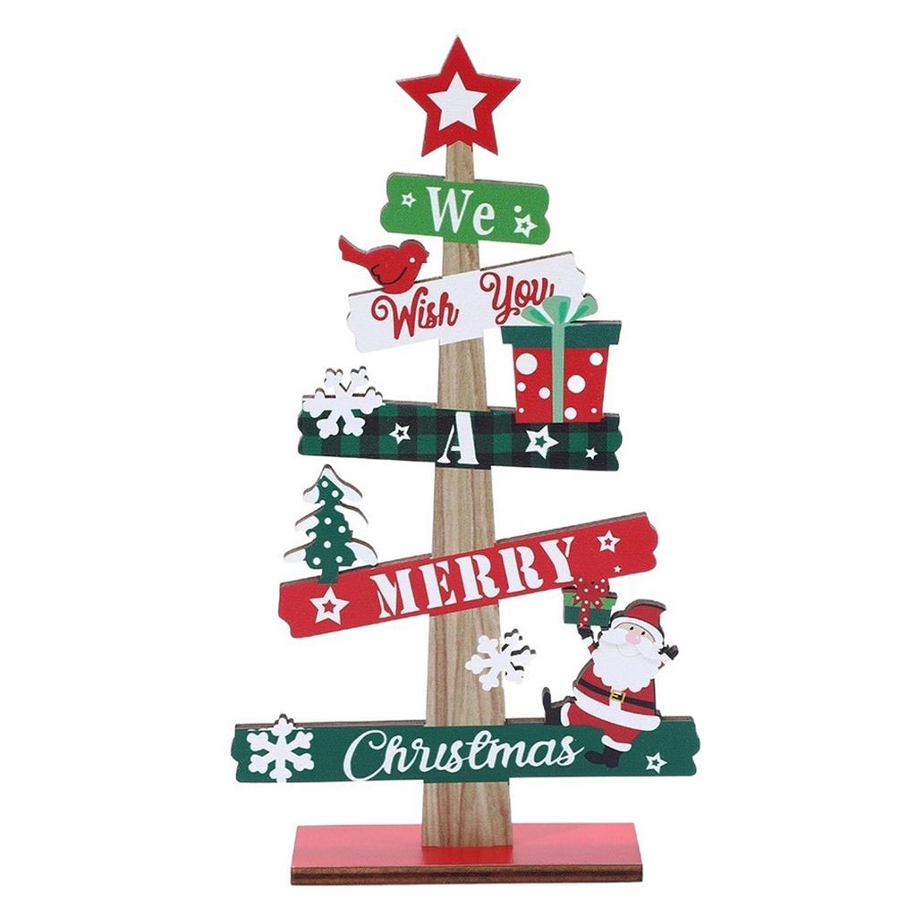 Christmas Tree Wooden Desktop Ornaments Christmas Decorations Santa/ Claus Snowman Party Gifts