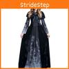 Halloween Cosplay Dress For Women With Skeleton Print Polyester Fantasy Evil Witch Vampire Dead Soul Costume Halloween Costume