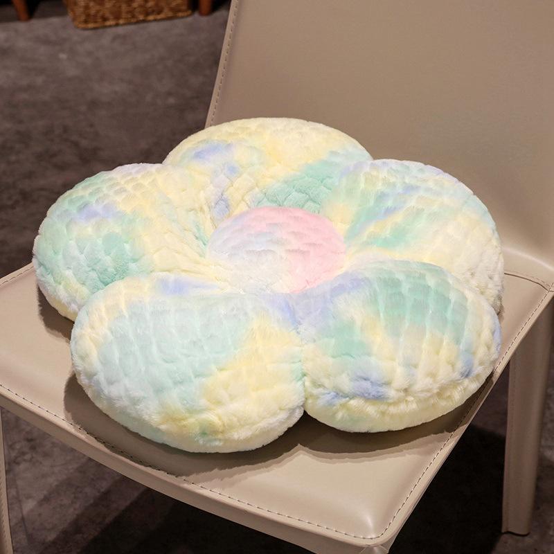 Color Tie-Dye Flower Seat Cushion Office Thickened Chair Cushion Autumn And Winter Student Warm Butt Cushion Bay Window Cushion