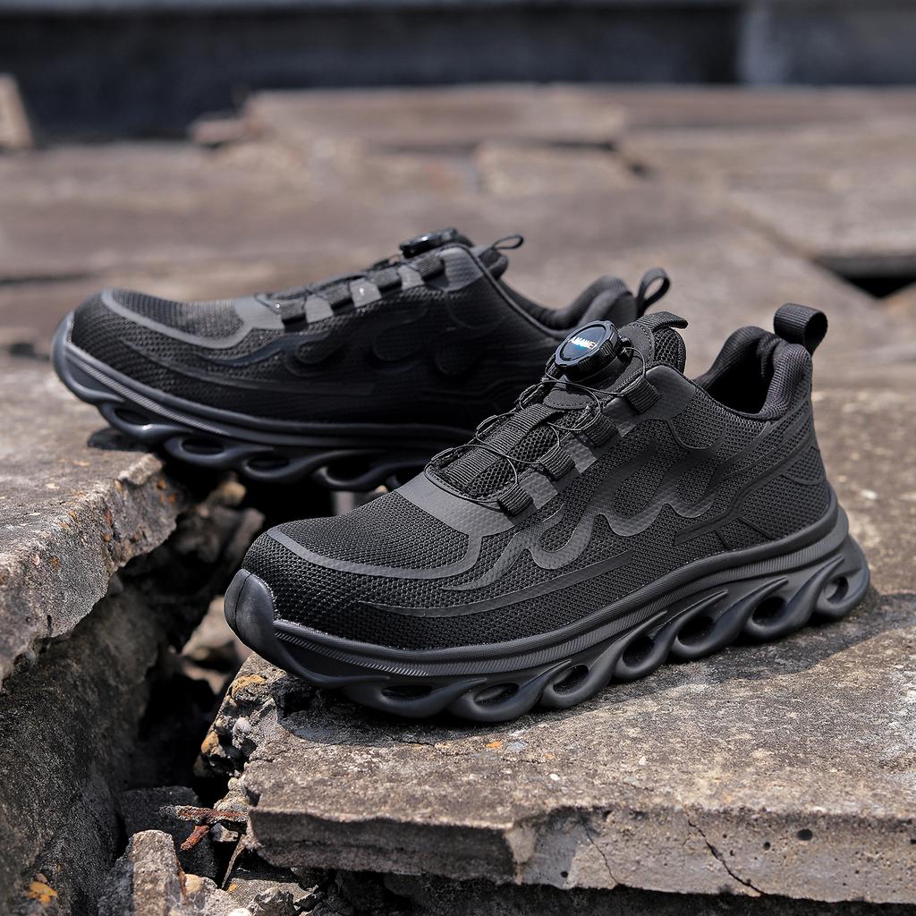 Safety Toe Shoes Men For Work Anti-Puncture Shock Absorbing Outsole Breathable Outdoor Hiking Sneakers Lightweight Safety Shoes