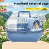 1pcs Multi-Function Portable Hamster Cage Beige Double Layer Large Space Travel Carrier Box Breathable Carry Cage for Hamsters