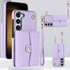Wrist Strap Crossbody Phone Case for Samsung Galaxy S24 FE S25 Ultra S23 S22 S21 Plus A16 A15 A35  A55 A14 A54 A53 Wallet Card H